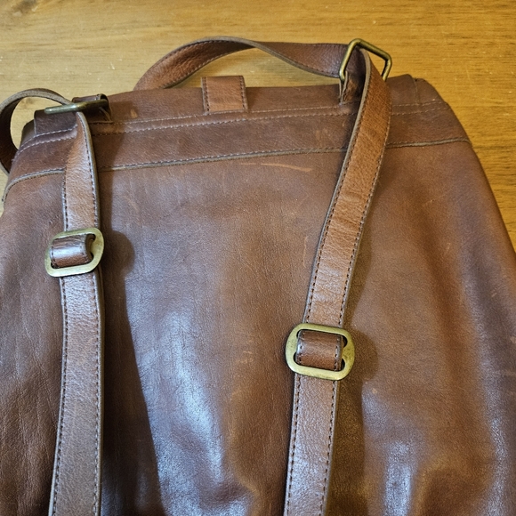 Duluth Trading Lifetime Leather Convertible Backpack Shoulder Bag Brown - Picture 7 of 13